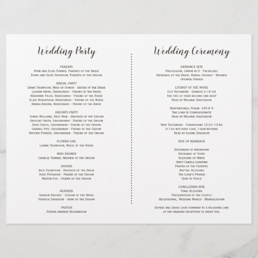 Burgundy Marsala Blush Floral Wedding Programme (Achterkant)