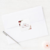 Burgundy Marsala Blush Floral Wedding Vierkante Sticker (Envelop)