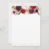 burgundy marsala bridal - doucheuitnodiging kaart (Achterkant)