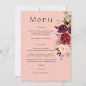 Burgundy Marsala en Blush Bloemenmenu - Roze 2 In Kaart (Voorkant)