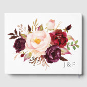 Burgundy Marsala en Blush Floral Gastenboek (Achterkant)