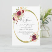 Burgundy-Marsala en Blush Geometric Baby shower Kaart (Staand voorkant)