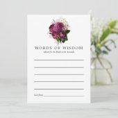 Burgundy - Marsala en Gold Vrijgezellenfeest Advic Advieskaart (Staand voorkant)