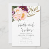 Burgundy - Marsala en Peach Bridesmaids Luncheon Kaart (Voorkant)