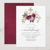 Burgundy/Marsala en Perzik Bevestiging Kaart (Voorkant / Achterkant)