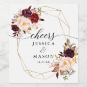 Burgundy Marsala - Etiket op flesfles (Enkel label)