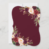 Burgundy Marsala Floral Antlers Graduation Party Kaart (Achterkant)