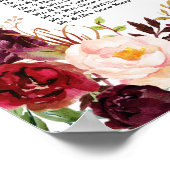 Burgundy Marsala Floral Antlers Seatrix Poster (Hoek)