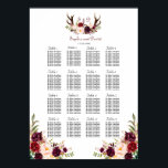 Burgundy Marsala Floral Antlers Seatrix Poster<br><div class="desc">Rustic Burgundy Red Blush Floral Antlers Monogram kaartontwerp met prachtige waterverf florale bouquets, pijlen met harten en bloemenbouquet als scheidsrechter; achteraan een koninklijke burgundy achtergrond met elegante waterverf florale hoekbouquets. Het gebruik past hulpmiddel aan om uw info toe te voegen. U kunt lettertypen, kleuren wijzigen. Ga voor overeenkomende objecten naar...</div>