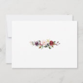 Burgundy Marsala Floral Antlers sparen de datum Save The Date (Achterkant)