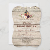 Burgundy Marsala Floral Antlers Woensdag Kaart (Voorkant)