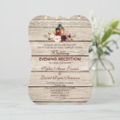 Burgundy Marsala Floral Antlers Woensdag Kaart (Staand voorkant)