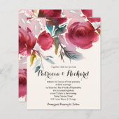 Burgundy Marsala Floral Cheap Wedding (Voorkant / Achterkant)