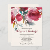Burgundy Marsala Floral Cheap Wedding (Voorkant / Achterkant)