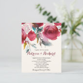 Burgundy Marsala Floral Cheap Wedding (Staand voorkant)