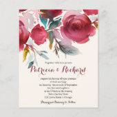 Burgundy Marsala Floral Cheap Wedding (Voorkant)