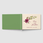 Burgundy Marsala Floral en Greenery Wedding Gastenboek (Volledig)