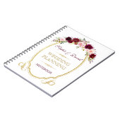 Burgundy Marsala Floral Fall Wedding Planner Notitieboek (Linkerzijde)