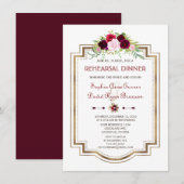 Burgundy Marsala Floral Gold Herfst repetitie Kaart (Voorkant / Achterkant)