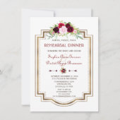 Burgundy Marsala Floral Gold Herfst repetitie Kaart (Voorkant)