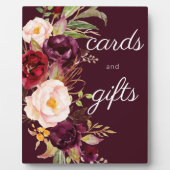 Burgundy Marsala Floral Guestbook Fotoplaat (Voorkant)