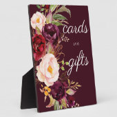 Burgundy Marsala Floral Guestbook Fotoplaat (Zijkant)