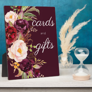 Burgundy Marsala Floral Guestbook Fotoplaat