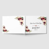 Burgundy Marsala Floral Handschrift Guest Book Gastenboek (Volledig)