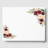 Burgundy Marsala Floral Handschrift Guest Book Gastenboek (Achterkant)
