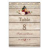 Burgundy Marsala Floral Lantaarn Kaart (Achterkant)