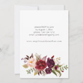 Burgundy Marsala Floral Vrijgezellenfeest Kaart (Achterkant)