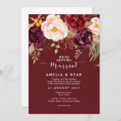 Burgundy Marsala Floral Wedding Invitation Kaart (Voorkant / Achterkant)