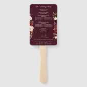 Burgundy Marsala Floral Wedding Programme V2 Handwaaier (Achterkant)