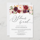 Burgundy Marsala Flowers Vrijgezellenfeest van Mai Kaart (Voorkant)