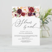 Burgundy Marsala Flowers Vrijgezellenfeest van Mai Kaart (Staand voorkant)