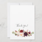 Burgundy Marsala Flowers Vrijgezellenfeest van Mai Kaart (Achterkant)