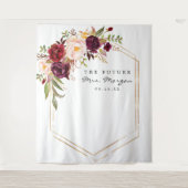 Burgundy Marsala Future Mrs Bruidsfeest Backdrop Wandkleed (Voorkant)