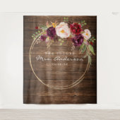 Burgundy Marsala Future Mrs Bruiloft Backdrop Wandkleed (Voorkant)