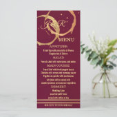 Burgundy Marsala Gold Wine Stain Menu (Staand voorkant)