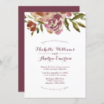 Burgundy Marsala Herfst Floral Wedding