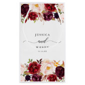 Burgundy Marsala Hotel Wedding Gift Bag Klein Cadeauzakje (Achterkant)