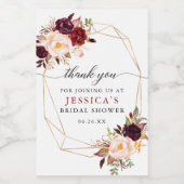 Burgundy Marsala Mini Wine Bottle Labels Wijn Etiket (Enkel label)