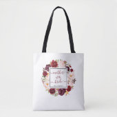 Burgundy Marsala Moeder van het bruidshuwelijk Tote Bag (Voorkant)