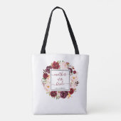 Burgundy Marsala Moeder van het bruidshuwelijk Tote Bag (Achterkant)