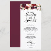 Burgundy Marsala, Plaats instelling Dank je kaart (Voorkant / Achterkant)