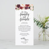 Burgundy Marsala, Plaats instelling Dank je kaart (Staand voorkant)