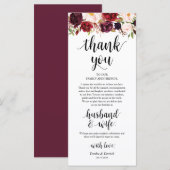 Burgundy Marsala, Plaats instelling Dank je kaart (Voorkant / Achterkant)