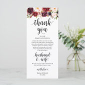 Burgundy Marsala, Plaats instelling Dank je kaart (Staand voorkant)