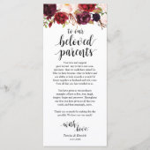 Burgundy Marsala, Plaats instelling Dank je kaart (Voorkant)