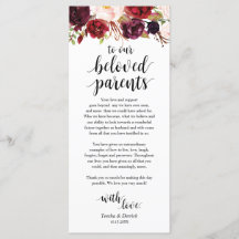 Burgundy Marsala, Plaats instelling Dank je kaart